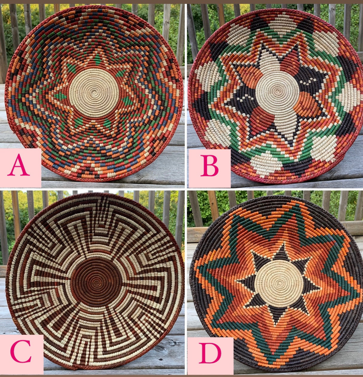 African Wall Baskets, Hand made date leaves baskets, Boho Basket, Home art, African Wall Decor, Display Baskets, Wall art, Sisal Baskets