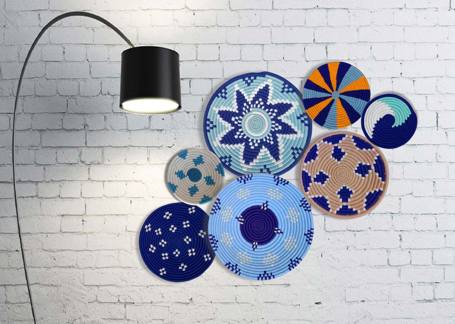 Handwoven Sabai Grass Basket and Handmade Wallart