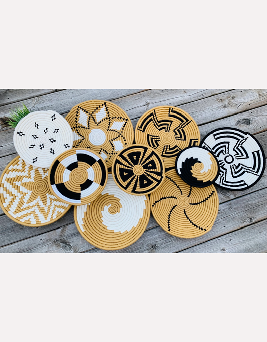 Handwoven Sisal Wall Basket: African Boho Home Decor