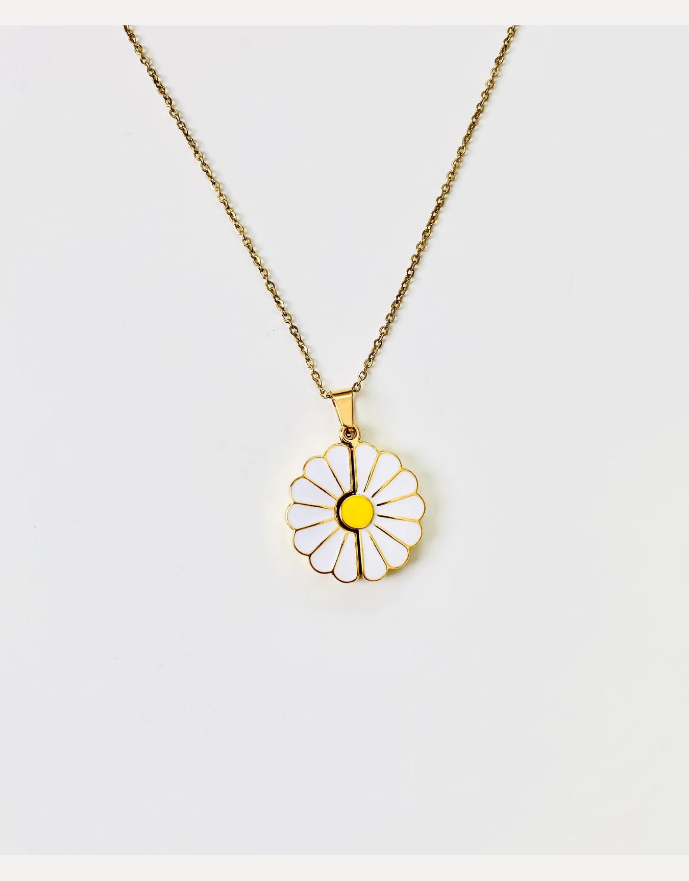 Personalized Daisy Necklace: Hidden Message, Engraved Stainless Steel