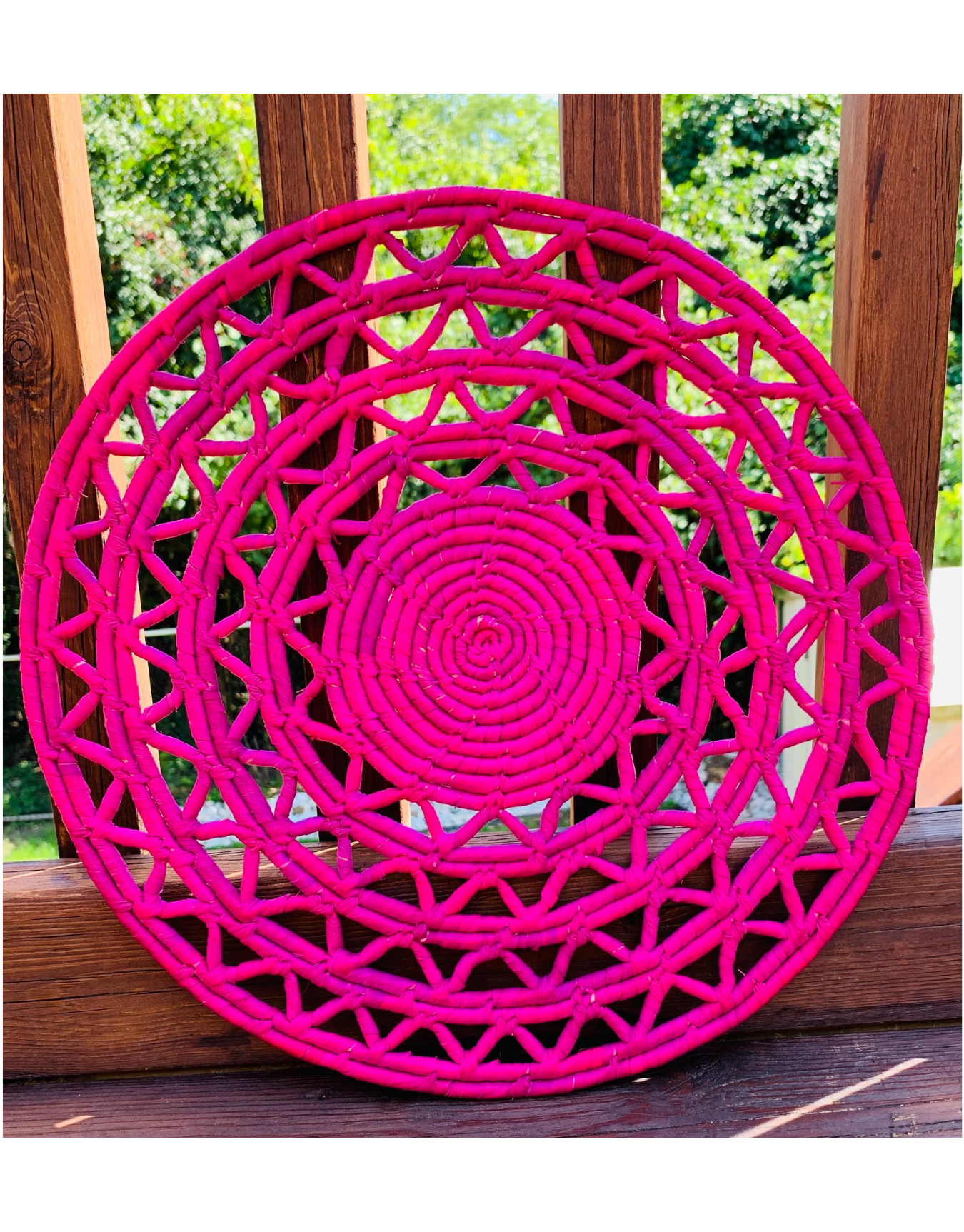 Handmade Sisal Boho Basket Wall Decor - 15in African Art