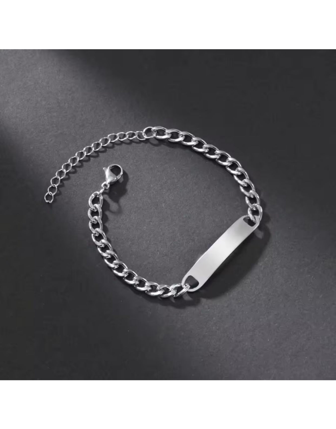 Custom Engraved Curb Chain Bracelet for Men: Personalized Stainless Steel Gift