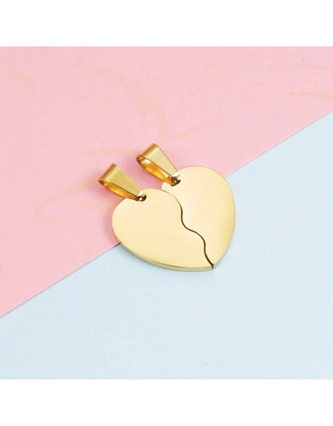 Personalized Broken Heart Necklace Set: Engraved Stainless Steel Couples Jewelry