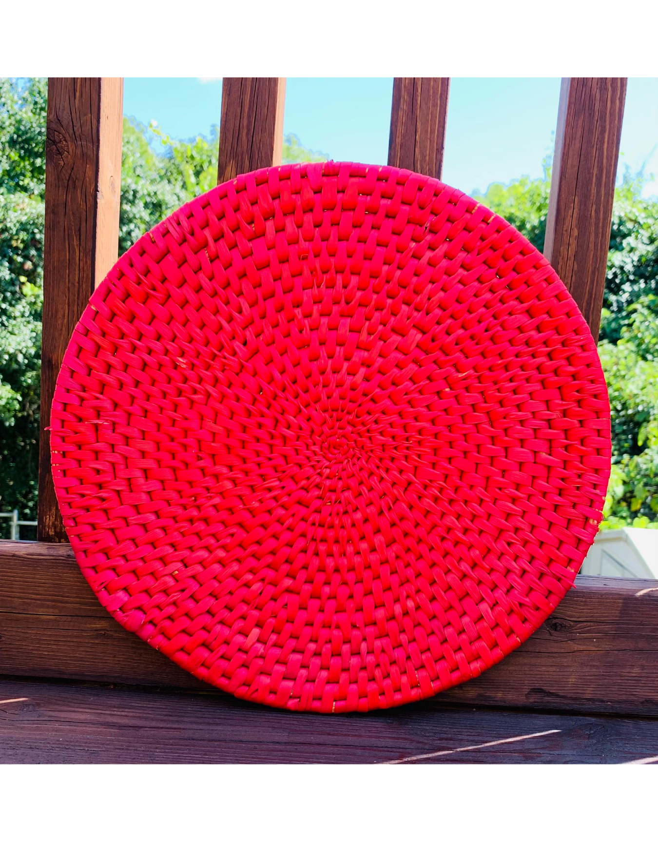 Handmade Sisal Boho Basket Wall Decor - 15in African Art