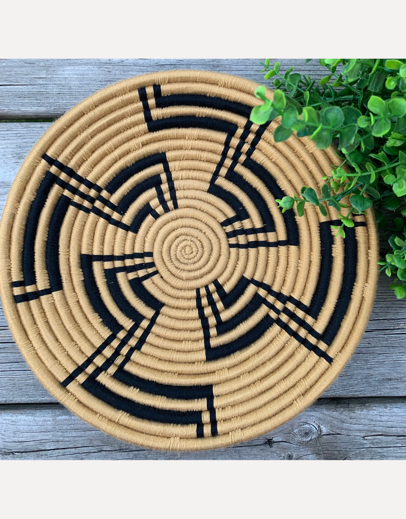 Handwoven Sisal Wall Basket: African Boho Home Decor