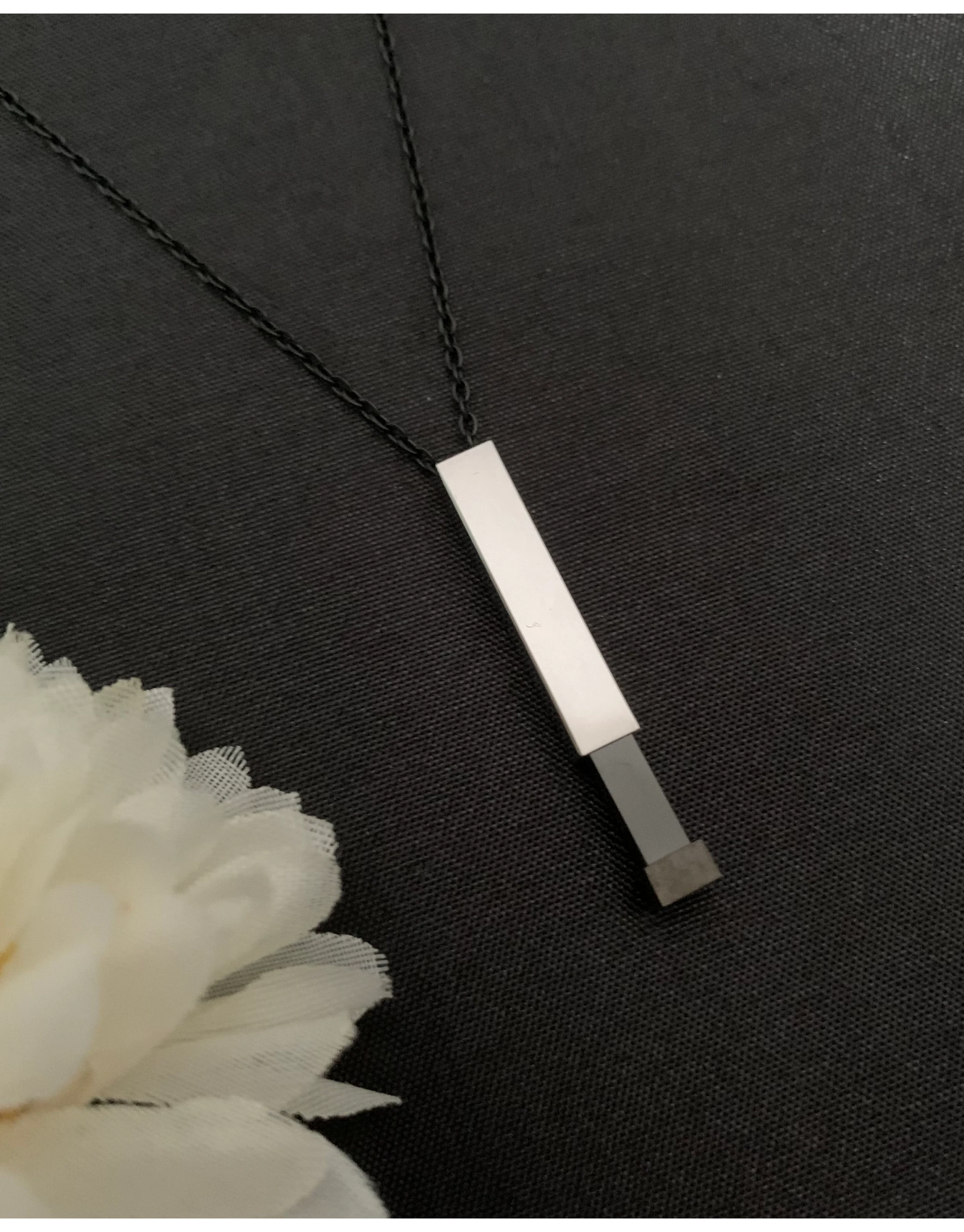 Custom Engraved Bar Necklace: Secret Message Stainless Steel Pendant