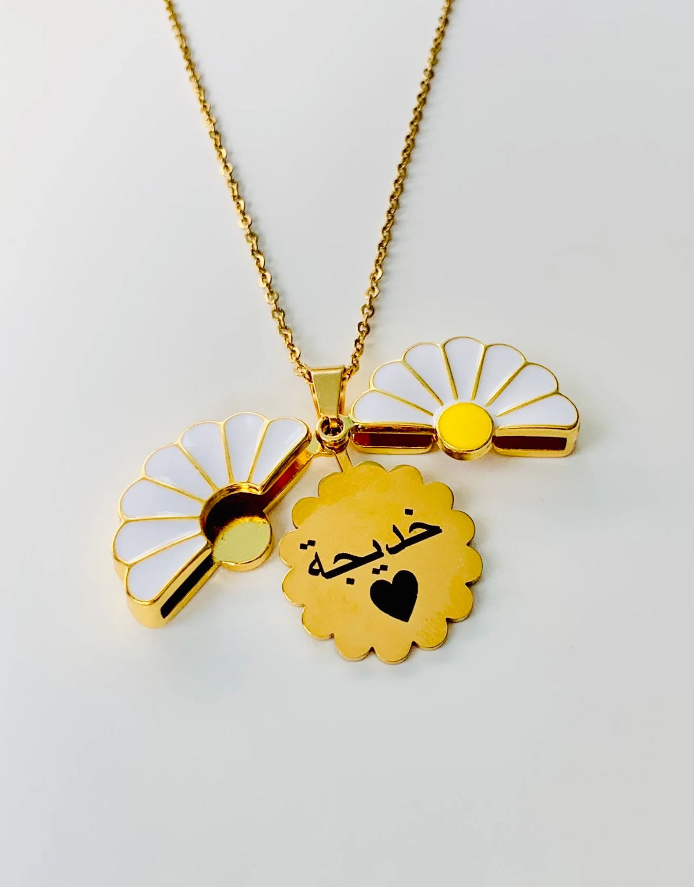 Personalized Daisy Necklace: Hidden Message, Engraved Stainless Steel