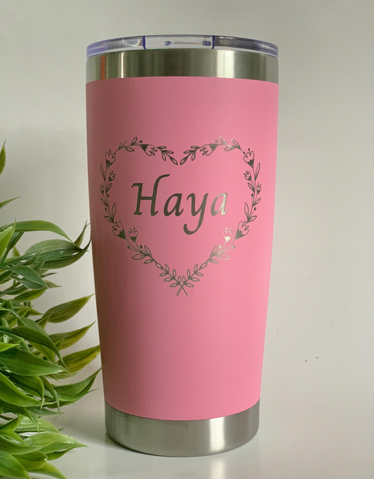 Custom 20oz Stainless Steel Tumbler: Laser Engraved Travel Mug