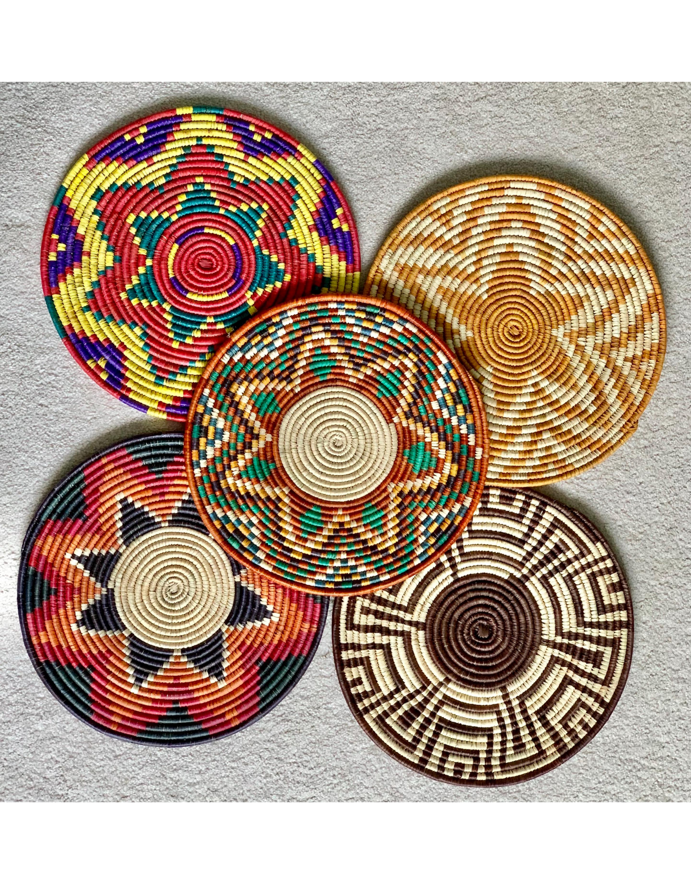 Handwoven Sabai Grass Basket and Handmade Wallart