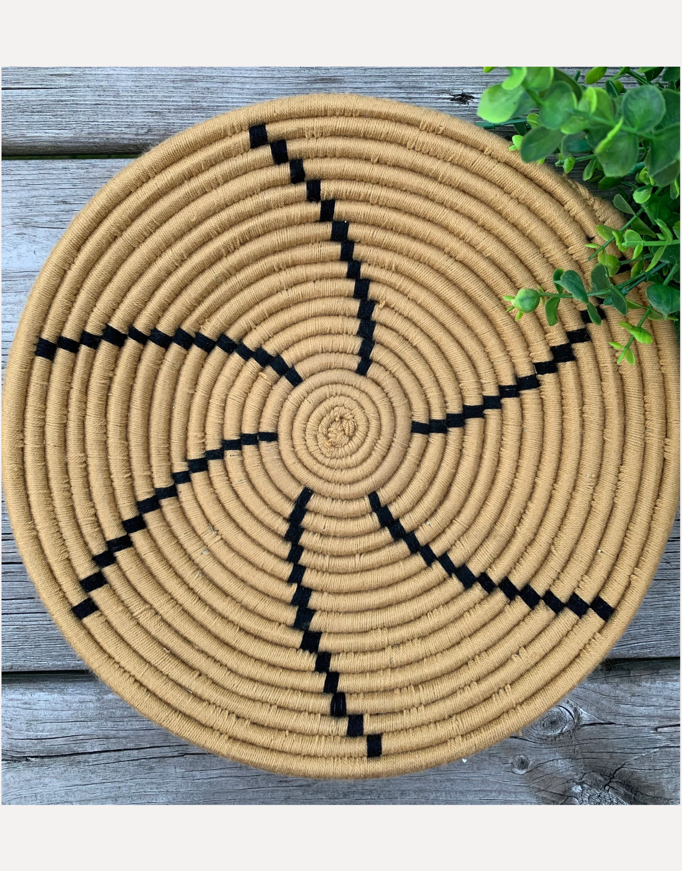 Handwoven Sisal Wall Basket: African Boho Home Decor