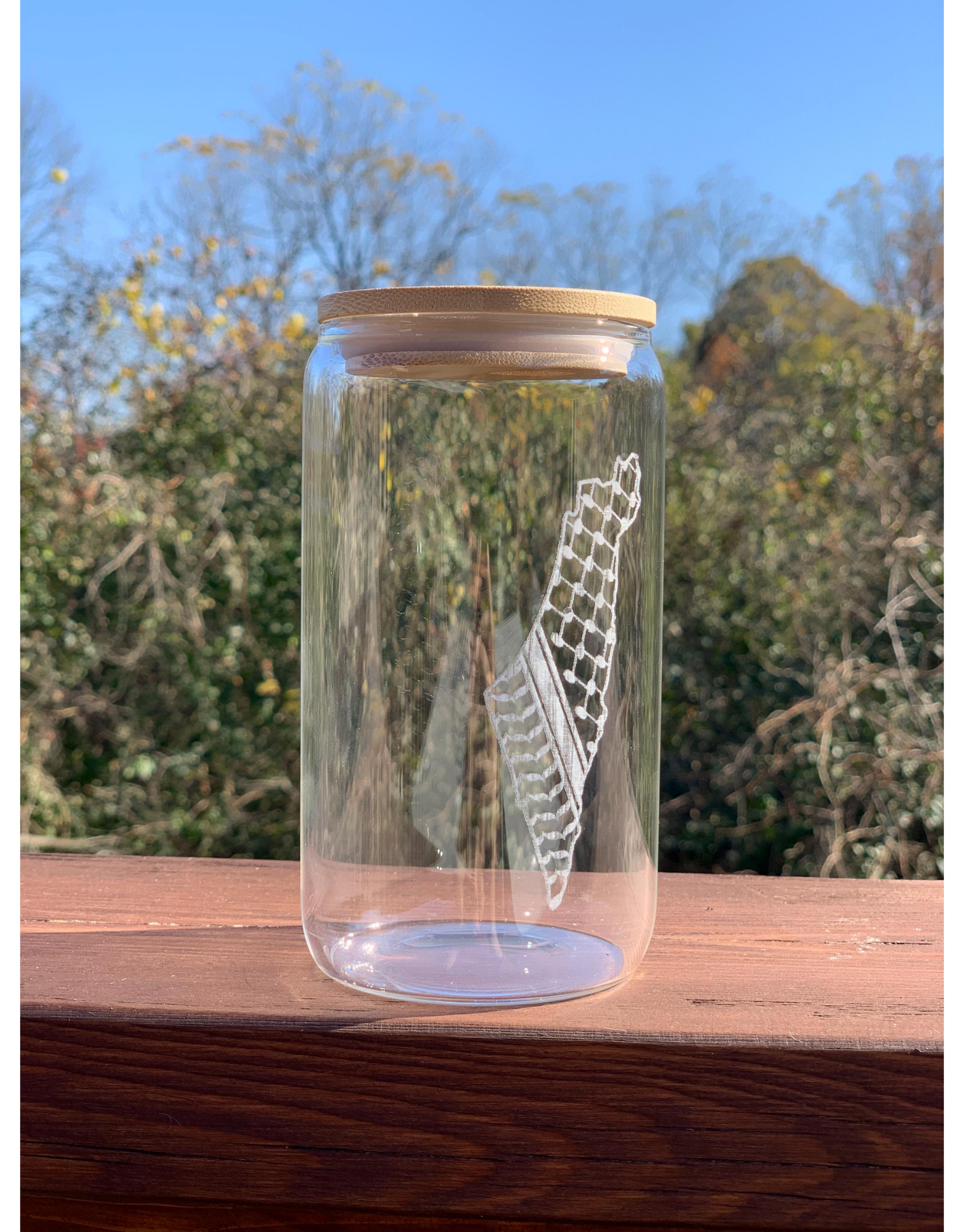 Personalized Glass Tumbler with Bamboo Lid & Straw, Engraved Coffee Cup, Bridesmaid Gift