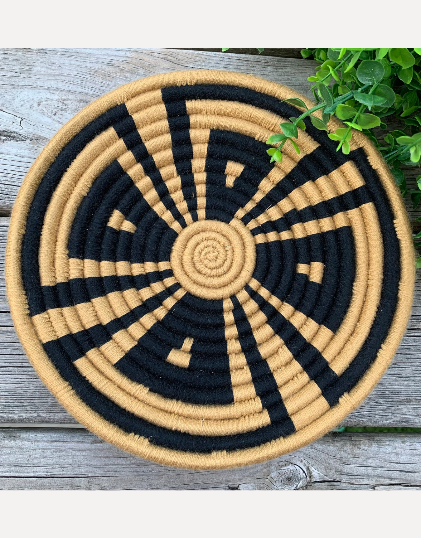 Handwoven Sisal Wall Basket: African Boho Home Decor