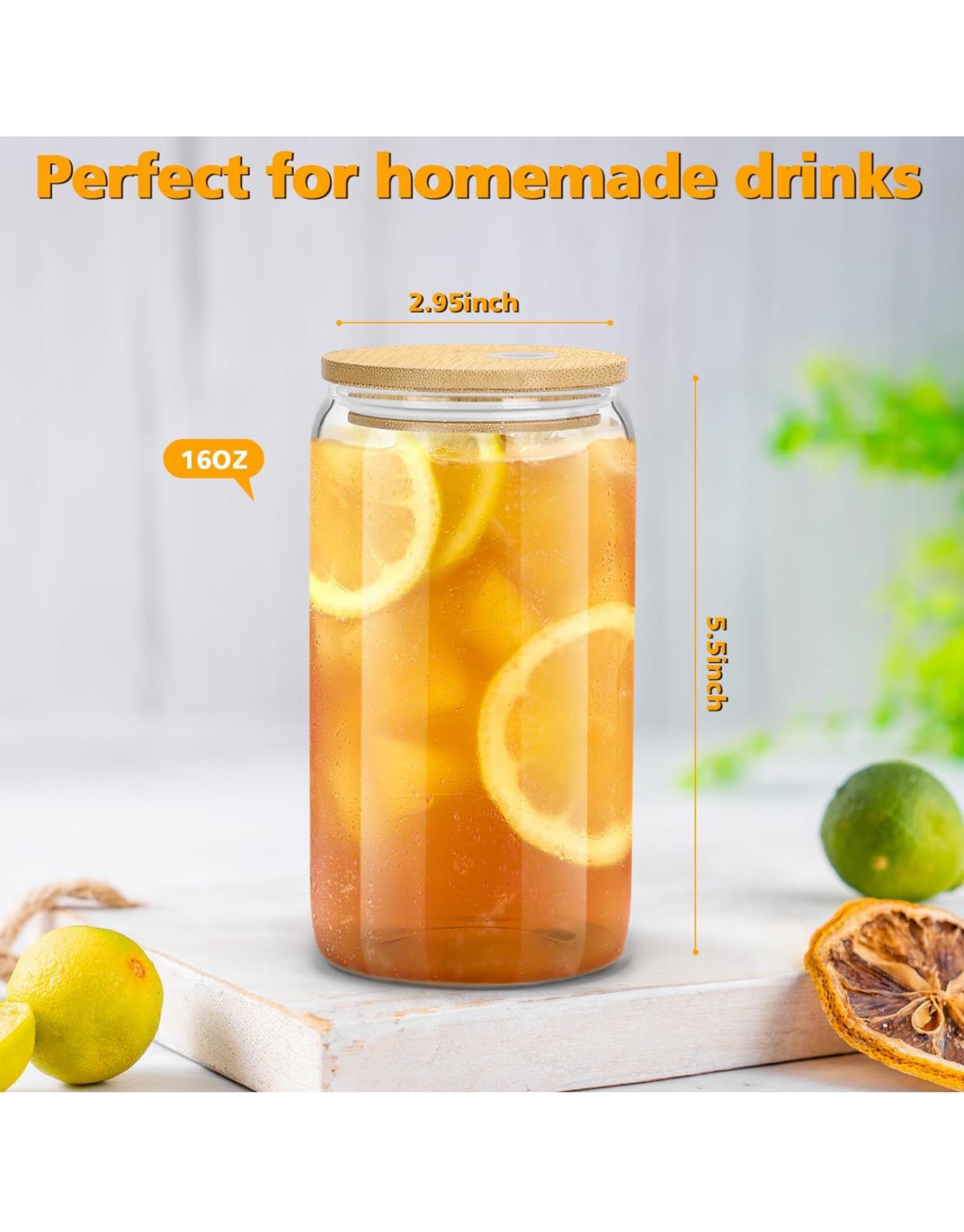 Personalized Glass Tumbler with Bamboo Lid & Straw, Engraved Coffee Cup, Bridesmaid Gift