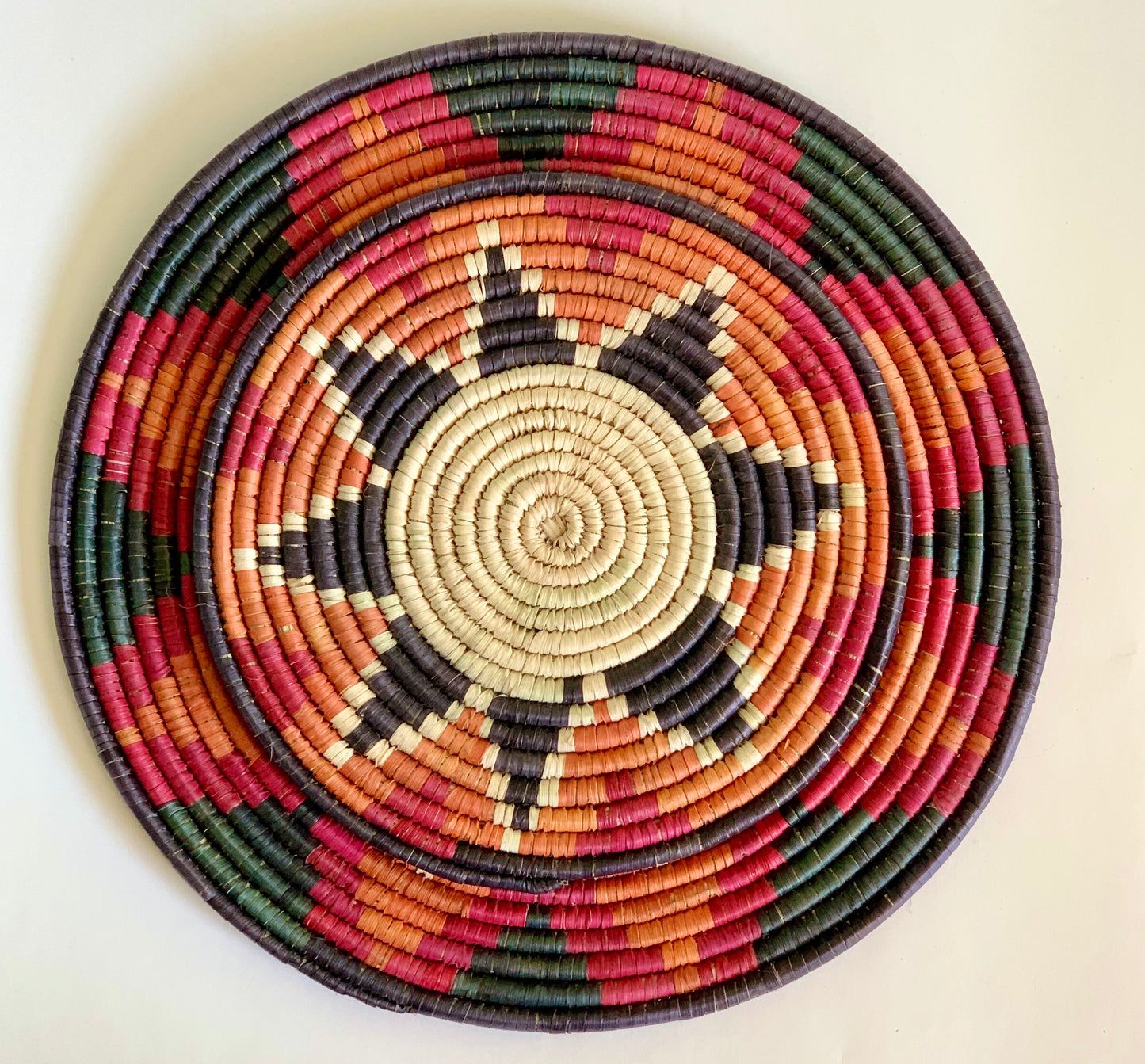 Assorted Naturally Dyed Date Leaf Placemat, African Handmade Plates, Eco-Friendly Wall Art, Boho Wall Decor, Wall Hanging Place Mat, Hot Plate