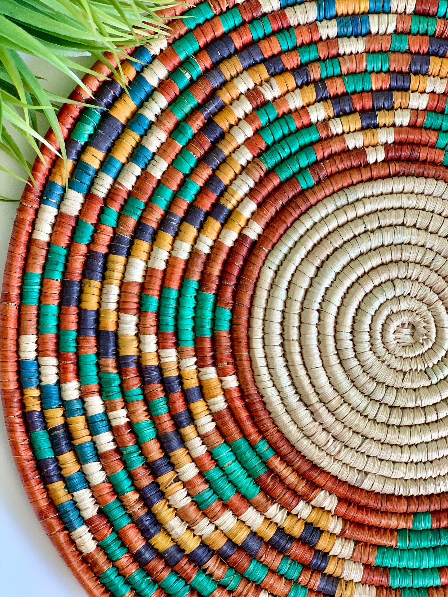 Naturally Dyed Date Leaf Placemat, African Handmade Plates, Eco-Friendly Wall Art, Boho Wall Decor, Wall Hanging Place Mat, Hot Plate