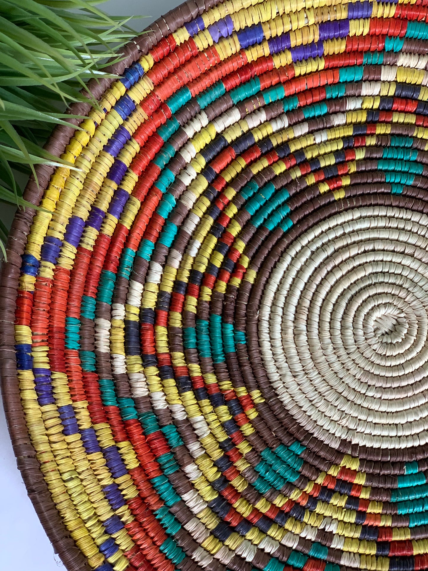 Handmade Naturally Dyed Date Leaf Eco-Friendly Wall Art, Home Decor and Place Mat(12in Diameter)