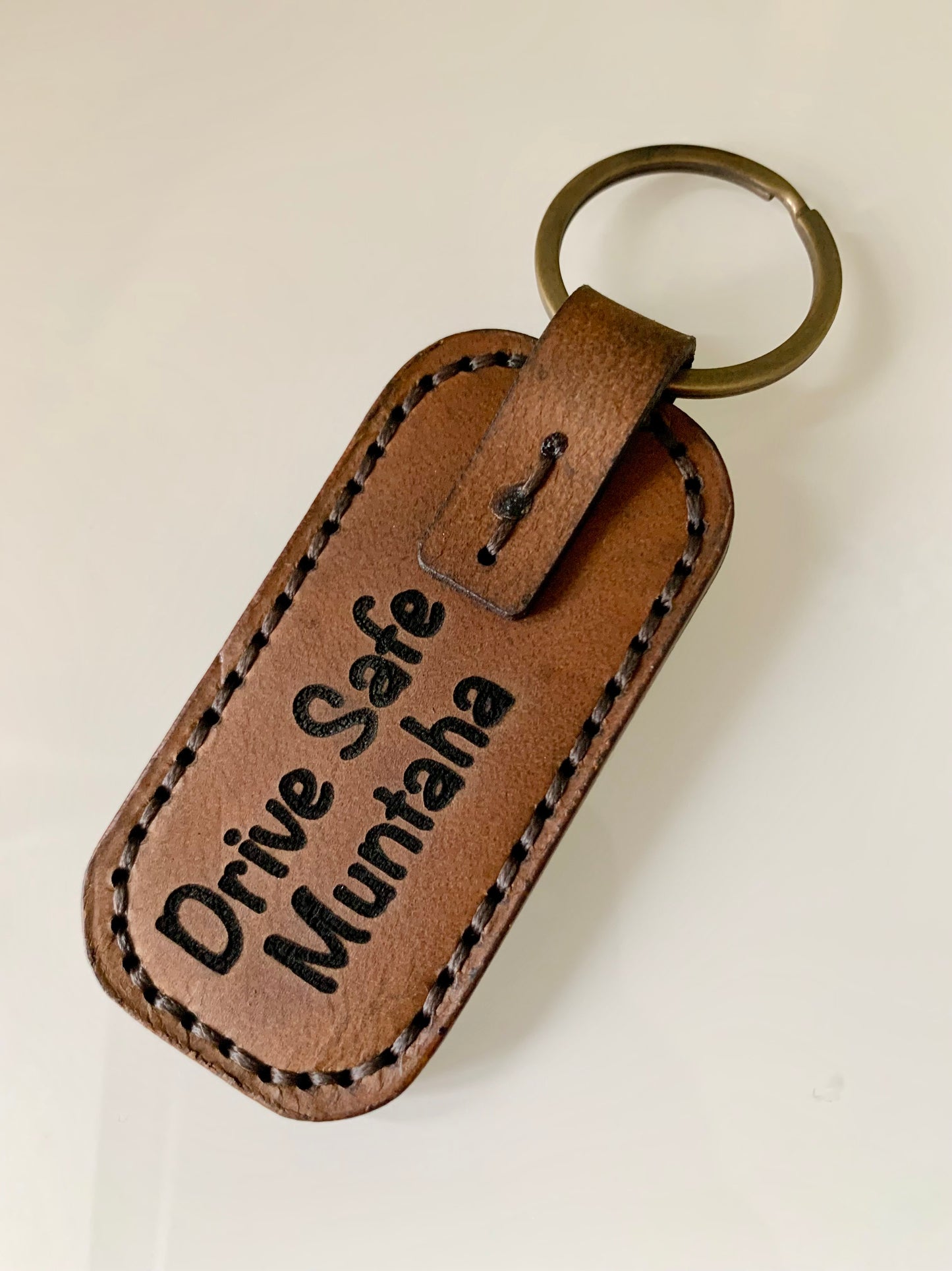 Personalized Engraved Leather Keychain, Couple Gift