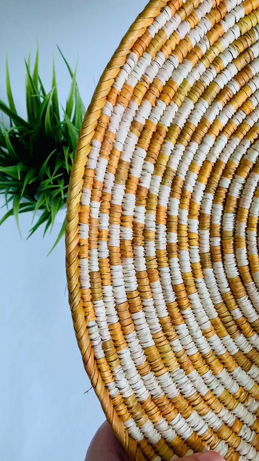 African Wall Baskets, Hand made date leaves baskets, Boho Basket, Home art, African Wall Decor, Display Baskets, Wall art, Sisal Baskets(15-16in diameter)